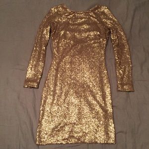 Dress the Population gold sequin dress